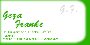 geza franke business card